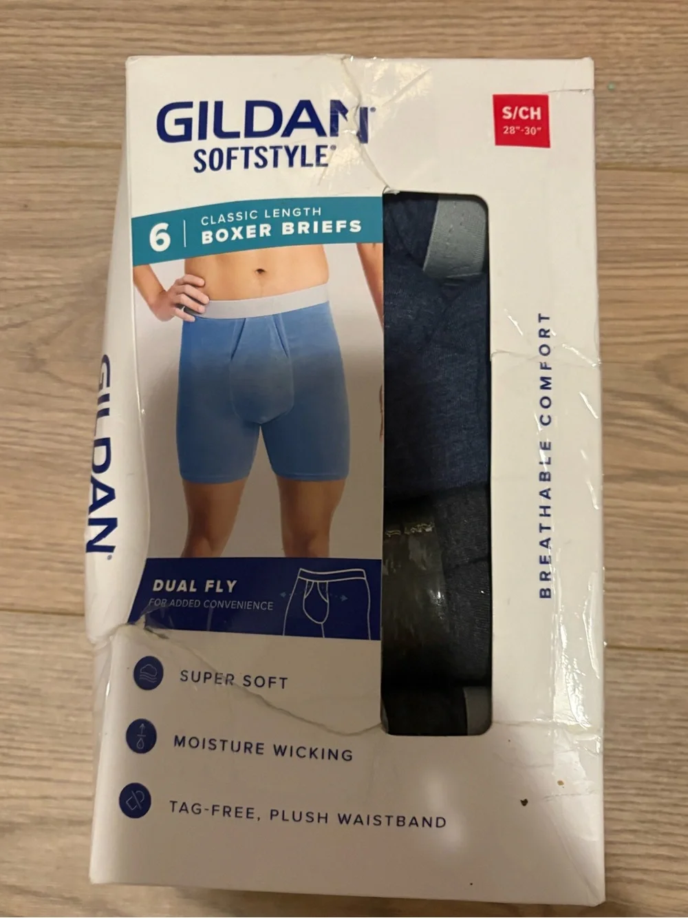Gildan Softstyle Men's Boxer Briefs - Blue (6 Pack)